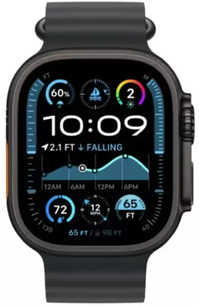 Умные часы Apple Watch Ultra 2 LTE 49 мм (титановый корпус, черный/черный, ремешок из эластомера) фото 2