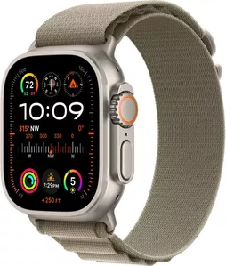 Умные часы Apple Watch Ultra 2 LTE 49 мм (титановый корпус, титановый/оливковый, текстильный ремешок размера L) фото