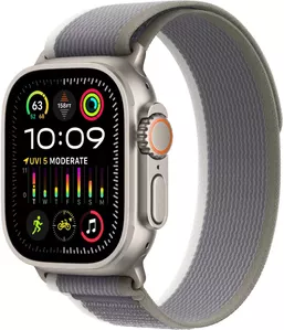 Умные часы Apple Watch Ultra 2 LTE 49 мм (титановый корпус, титановый/серо-зеленый, нейлоновый ремешок размера M/L) фото