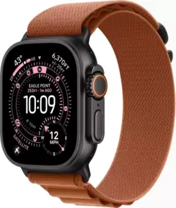 Умные часы Apple Watch Ultra 3 LTE 49 мм (титановый корпус, черный/терракота, текстильный ремешок размера S) фото