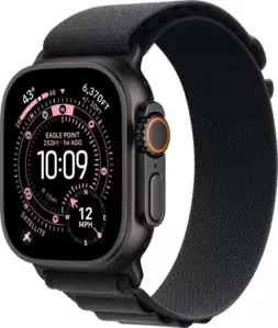 Умные часы Apple Watch Ultra 3 LTE 49 мм (титановый корпус, титановый/черный, текстильный ремешок размера L) фото