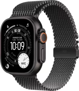 Умные часы Apple Watch Ultra 3 LTE 49 мм (титановый корпус, черный/черный, миланская петля L) фото