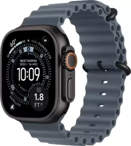 Умные часы Apple Watch Ultra 3 LTE 49 мм (титановый корпус, черный/синий, ремешок из эластомера) фото