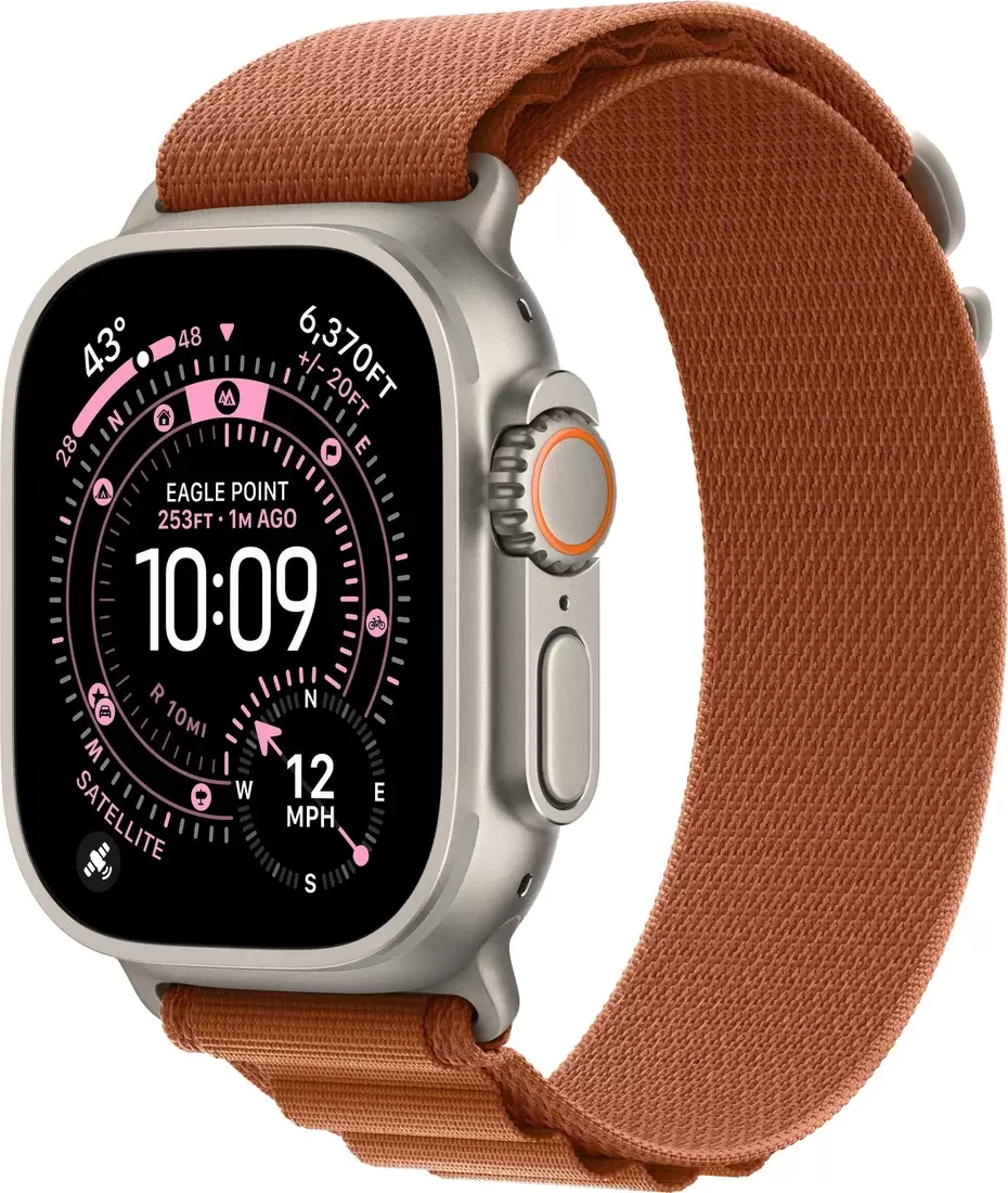 Apple Watch Ultra 3 LTE 49 мм (титановый корпус, природный/терракота, текстильный ремешок размера M)