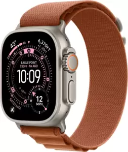 Умные часы Apple Watch Ultra 3 LTE 49 мм (титановый корпус, природный/терракота, текстильный ремешок размера M) фото