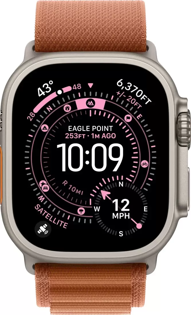 Умные часы Apple Watch Ultra 3 LTE 49 мм (титановый корпус, природный/терракота, текстильный ремешок размера S) фото