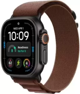 Умные часы Apple Watch Ultra 4 LTE 49 мм (титановый корпус, черный/бургунди, текстильный ремешок размера L) фото