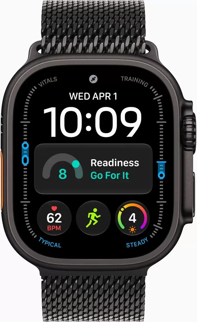 Умные часы Apple Watch Ultra 4 LTE 49 мм (титановый корпус, черный/черный, миланская петля S) фото 2