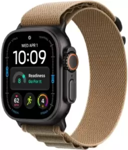 Умные часы Apple Watch Ultra 4 LTE 49 мм (титановый корпус, черный/песочный, текстильный ремешок размера L) фото