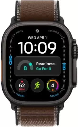 Умные часы Apple Watch Ultra 4 LTE 49 мм (титановый корпус, черный/темно-коричневый, нейлоновый ремешок размера M/L) фото 2