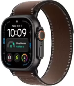 Умные часы Apple Watch Ultra 4 LTE 49 мм (титановый корпус, черный/темно-коричневый, нейлоновый ремешок размера S/M) фото