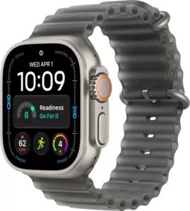 Умные часы Apple Watch Ultra 4 LTE 49 мм (титановый корпус, природный/черный, ремешок из эластомера) фото