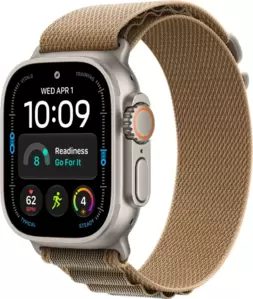 Умные часы Apple Watch Ultra 4 LTE 49 мм (титановый корпус, природный/песочный, текстильный ремешок размера L) фото