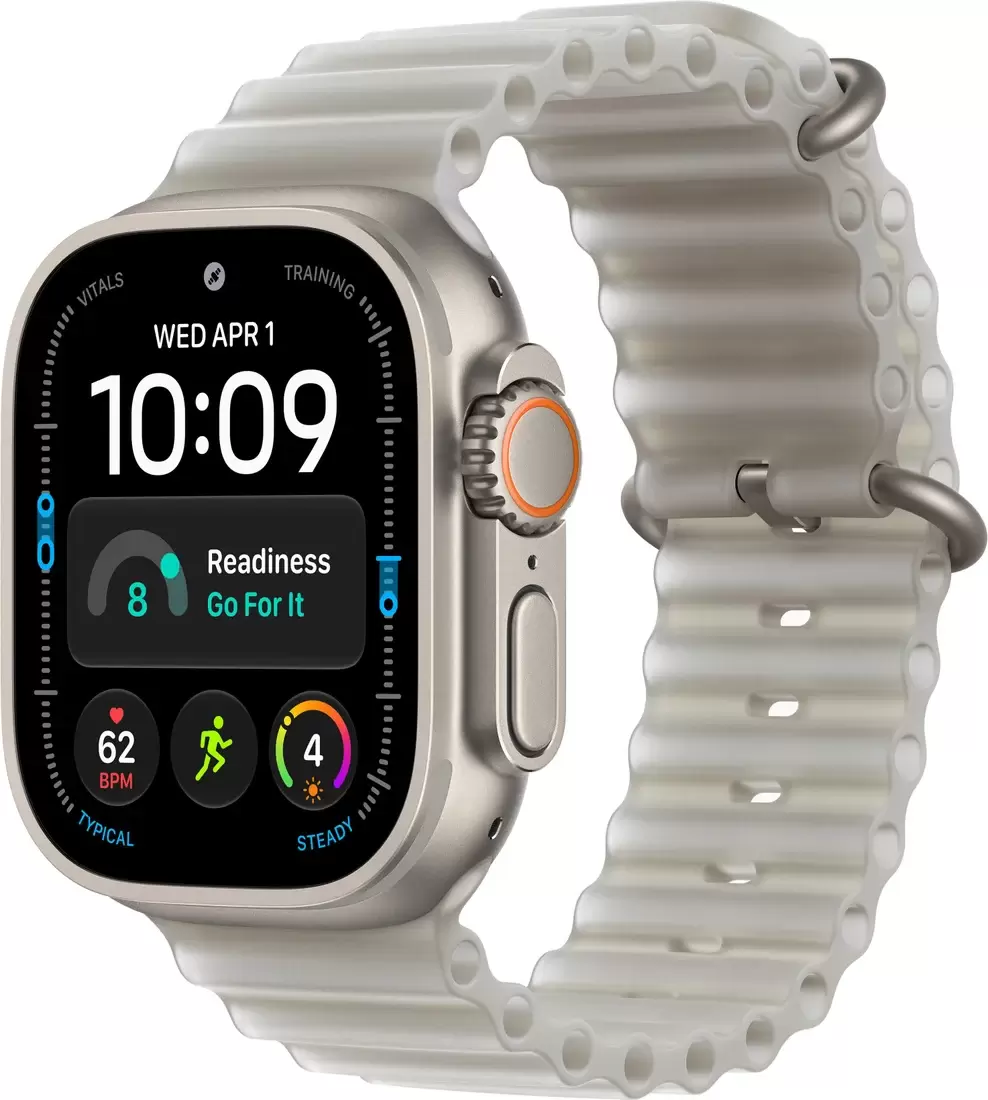 Apple Watch Ultra 4 LTE 49 мм (титановый корпус, природный/серый, ремешок из эластомера)