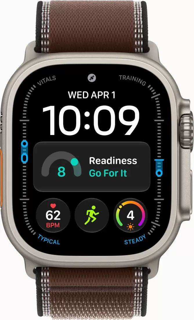 Умные часы Apple Watch Ultra 4 LTE 49 мм (титановый корпус, природный/темно-коричневый, нейлоновый ремешок размера M/L) фото 2
