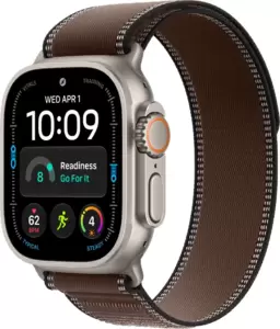 Умные часы Apple Watch Ultra 4 LTE 49 мм (титановый корпус, природный/темно-коричневый, нейлоновый ремешок размера M/L) фото