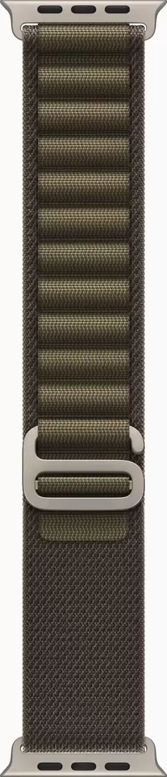 Умные часы Apple Watch Ultra 4 LTE 49 мм (титановый корпус, природный/темно-зеленый, текстильный ремешок размера L) фото 3