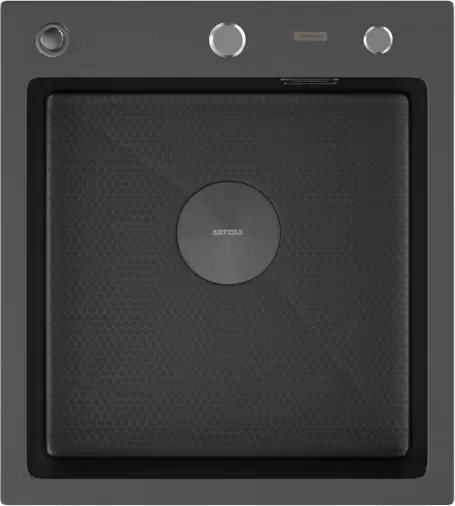 Кухонная мойка Arfeka Eco AR 450*500 Pop-Up Black PVD Nano Decor фото 2