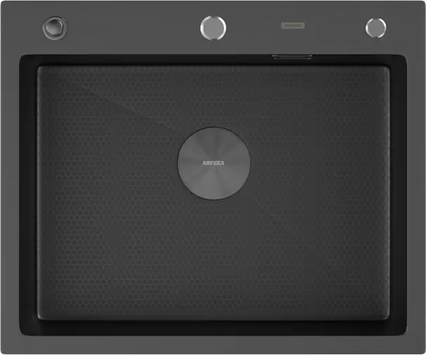Кухонная мойка Arfeka Eco AR 600*500 Pop-Up Black PVD Nano Decor фото 2