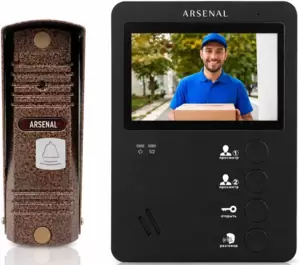 Комплект видеодомофона Arsenal Афина (черный) + Триумф Pro 1000 (коричневый) фото