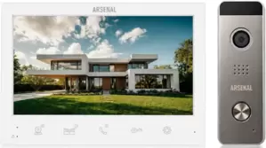 Комплект видеодомофона Arsenal Грация Pro FHD (белый) + Рокси FHD (серебристый) фото