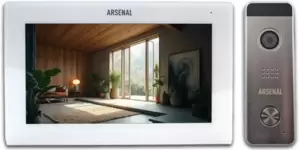Комплект видеодомофона Arsenal Титул 7 FHD TUYA (белый) + Рокси FHD (серебристый) фото