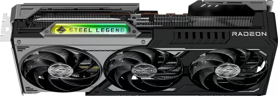 Видеокарта ASRock AMD Radeon RX 9070 XT Steel Legend Dark 16GB RX9070XT SLD 16G фото 3