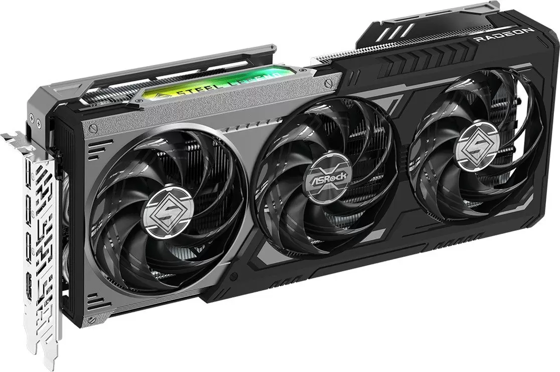 Видеокарта ASRock AMD Radeon RX 9070 XT Steel Legend Dark 16GB RX9070XT SLD 16G фото 4