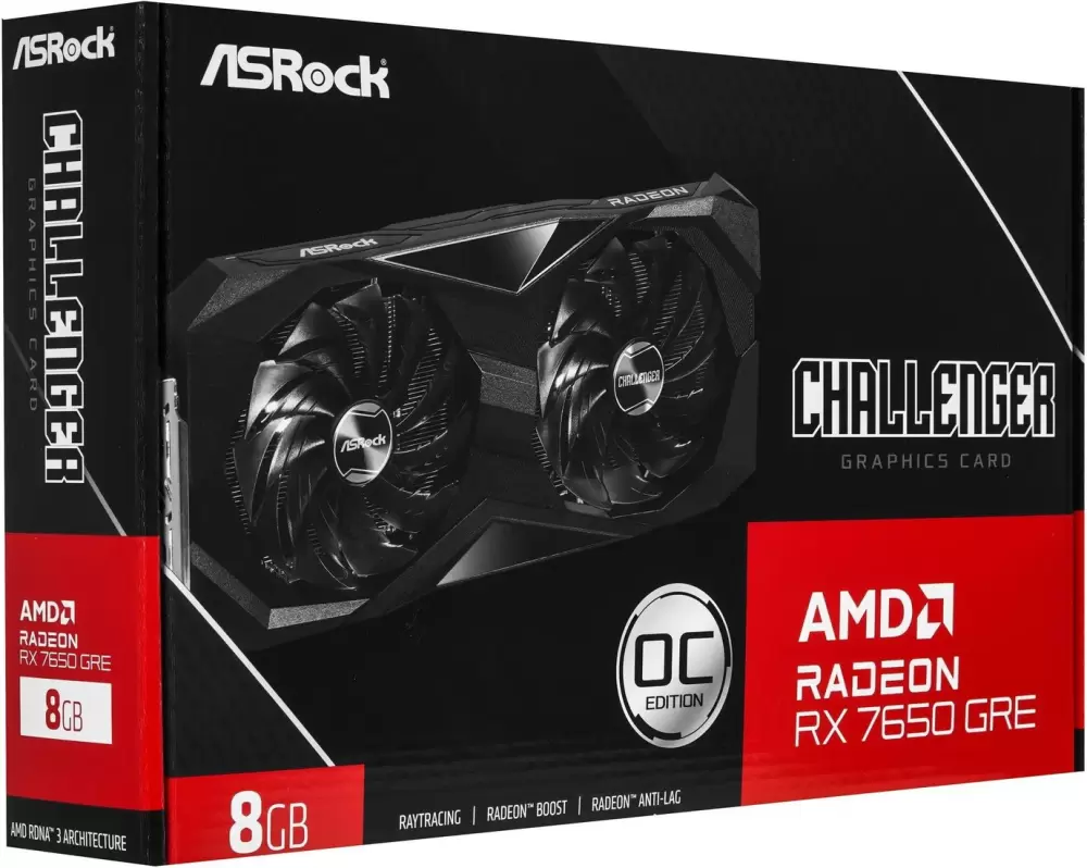 Видеокарта ASRock Radeon RX 7650 GRE Challenger SE 8GB OC RX7650GRE CL SE 8GO фото 4