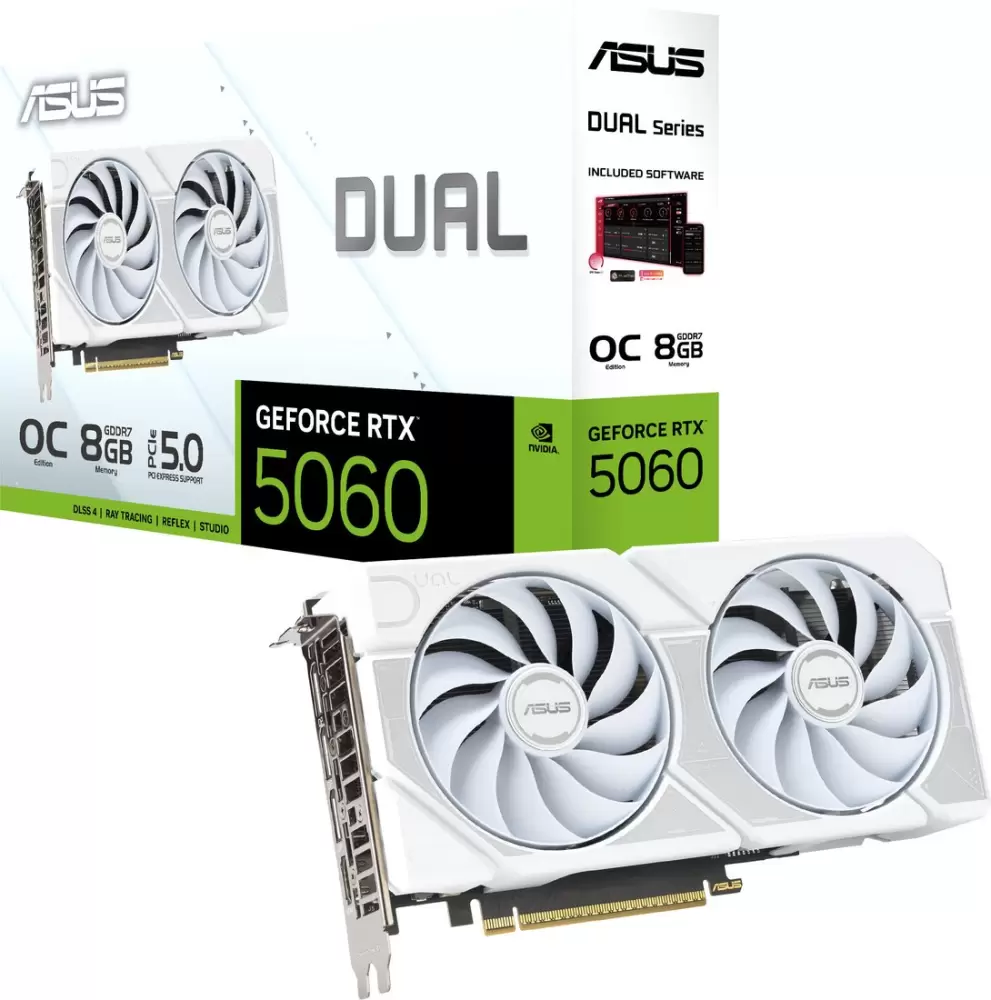 Видеокарта ASUS Dual GeForce RTX 5060 8GB GDDR7 White OC Edition DUAL-RTX5060-O8G-WHITE фото 11
