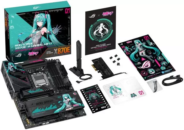 Материнская плата ASUS Rog Strix X870E-H Gaming WiFi7 Hatsune Miku Edition фото