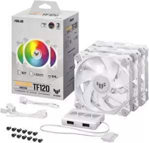 Набор вентиляторов с контроллером ASUS TUF Gaming TF120 ARGB Triple Fan Kit White Edition фото