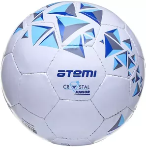 Футбольный мяч Atemi Crystal Junior размер 5, белый/синий/голубой фото