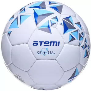 Футбольный мяч Atemi Crystal размер 5, белый/синий/голубой фото