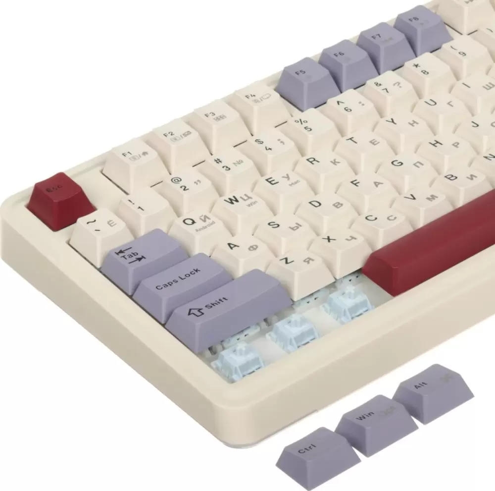 Клавиатура AULA AU75 (бежевый/фиолетовый/красный, Leobog Star Vector) фото