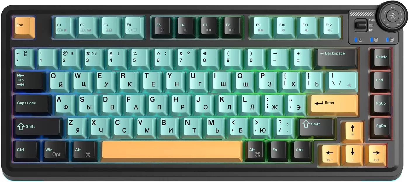 Aula AU75 (черный/зеленый/оранжевый, Leobog Star Vector)