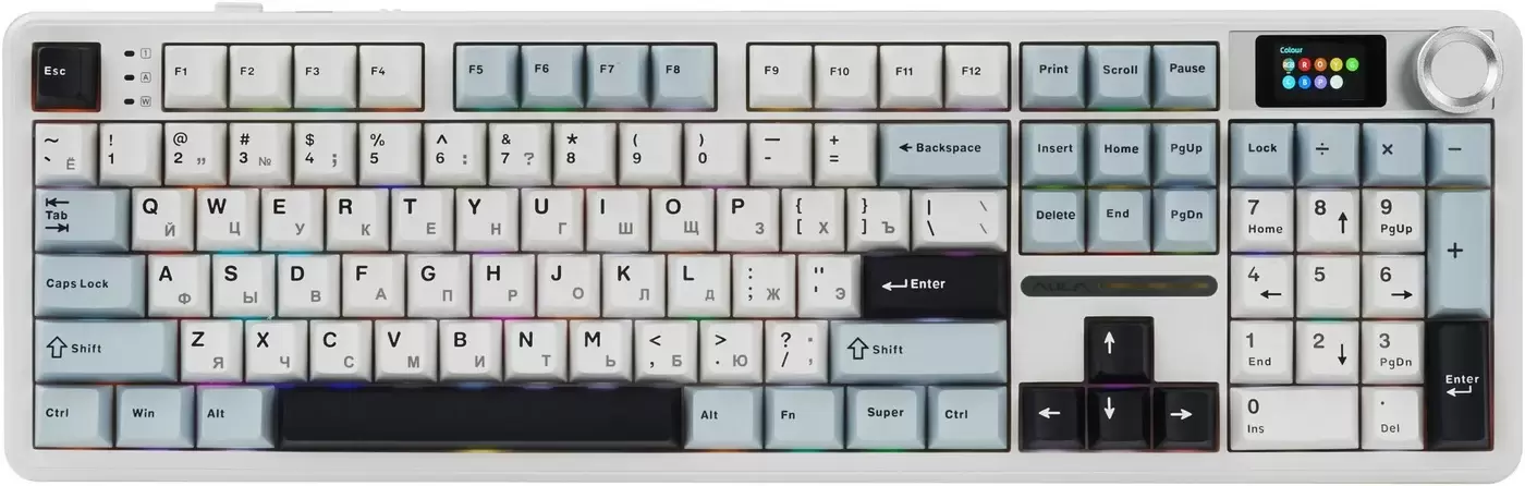 Aula F108 Pro (белый/голубой/черный, Leobog Reaper)