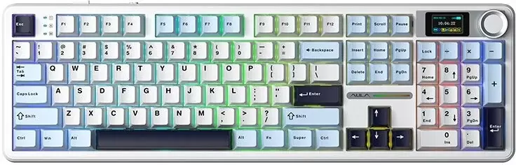 Aula F108 Pro (белый/голубой/черный, Leobog Reaper, без кириллицы)
