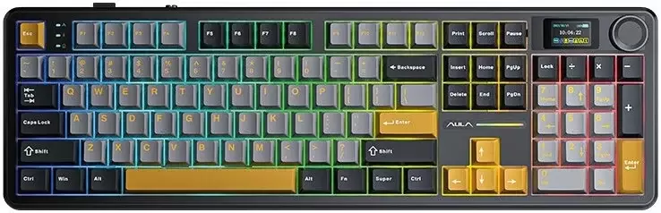 Aula F108 Pro (черный/желтый/серый, Leobog Reaper, без кириллицы)