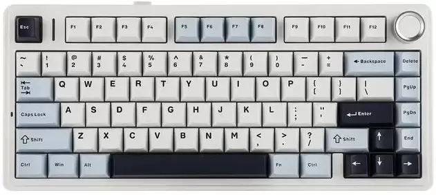 Aula F75 (белый/голубой/черный, Leobog Reaper)