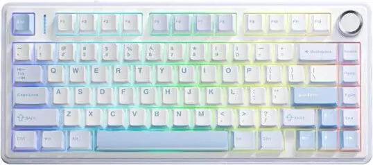 Aula F75 (белый/голубой/сиреневый, Leobog Reaper, без кириллицы)