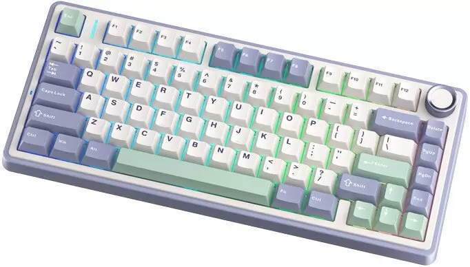 Клавиатура AULA F75 (белый/синий/зеленый, Leobog Graywood V3) фото 4