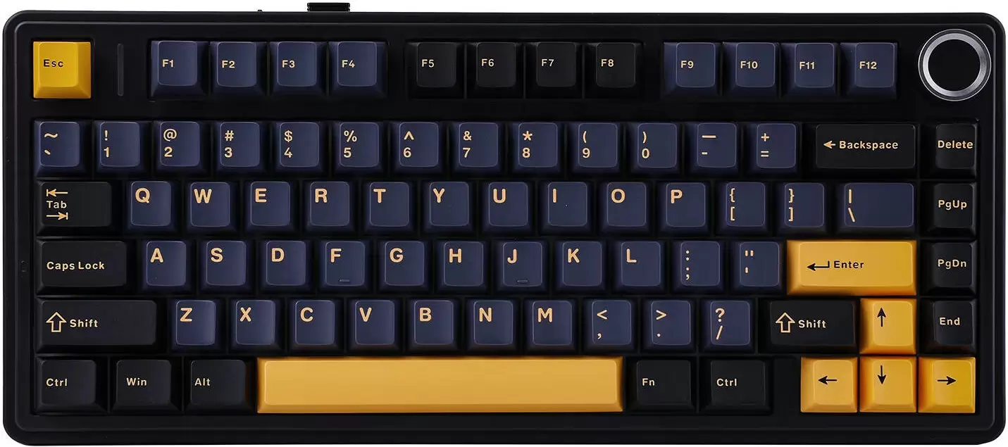 Aula F75 (черный/темно-синий/оранжевый, Leobog Reaper)