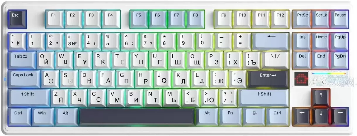 Aula F87Pro V2 (белый/голубой/черный, Leobog Star Vector)