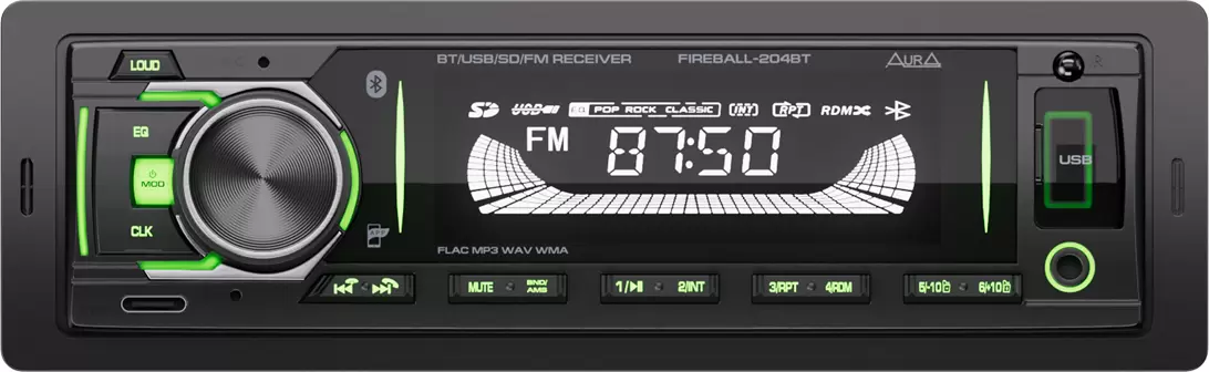 Автомагнитола Aura Fireball-204BT фото