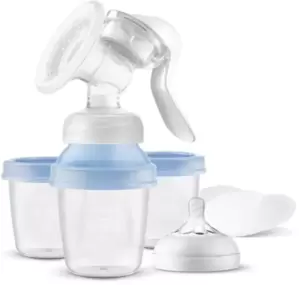 Молокоотсос ручной Philips AVENT с контейнерами и бутылочкой / F24001 фото