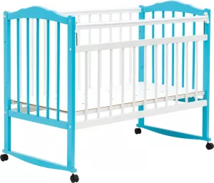 Детская кроватка Bambini Classic М.01.10.09 (белый/голубой) фото