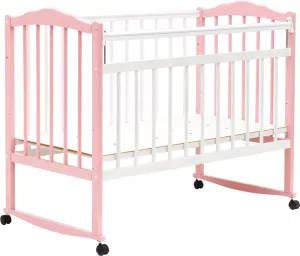 Детская кроватка Bambini Classic М.01.10.09 (белый/розовый) фото