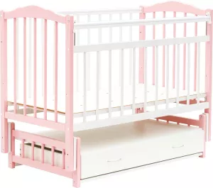 Детская кроватка Bambini Classic М.01.10.10 (белый/розовый) фото