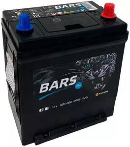 Аккумулятор Bars Asia 42 JL+ тонкие клеммы с бортом (42Ah) фото